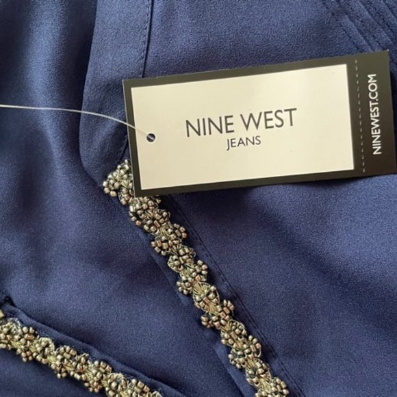 Nine West Sleeveless Beaded Lace Blouse NWT - Picture 4 of 7